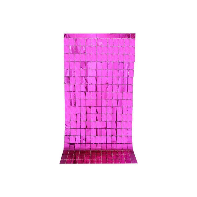 Rectangle Tinsel Curtain Shimmer Wall Backdrop 2M Length Party Decoration Sequin - Black