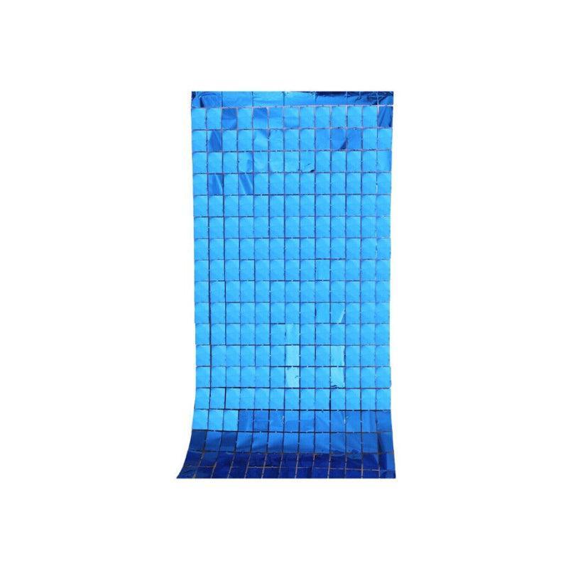 Rectangle Tinsel Curtain Shimmer Wall Backdrop 2M Length Party Decoration Sequin - Gold