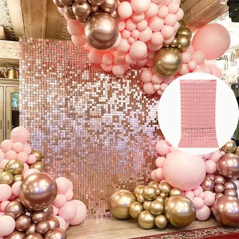 Rectangle Tinsel Curtain Shimmer Wall Backdrop 2M Length Party Decoration Sequin - White