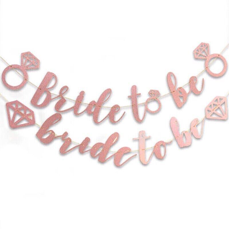 Bride To Be Rose Gold Banner Diamond Wedding Bridal Shower Hens Party Decoration - Diamond