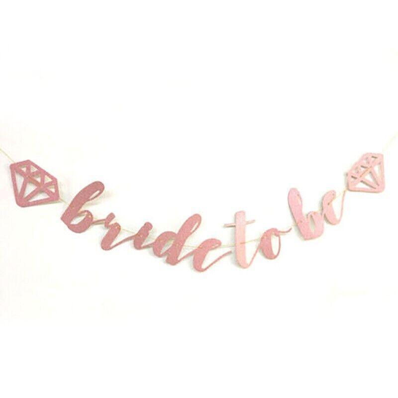 Bride To Be Rose Gold Banner Diamond Wedding Bridal Shower Hens Party Decoration - Diamond