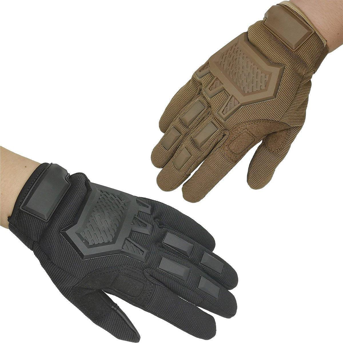 Tactical Full Finger Motorcycle Training Touchscreen Outdoor Sports Gloves - Khaki-XL