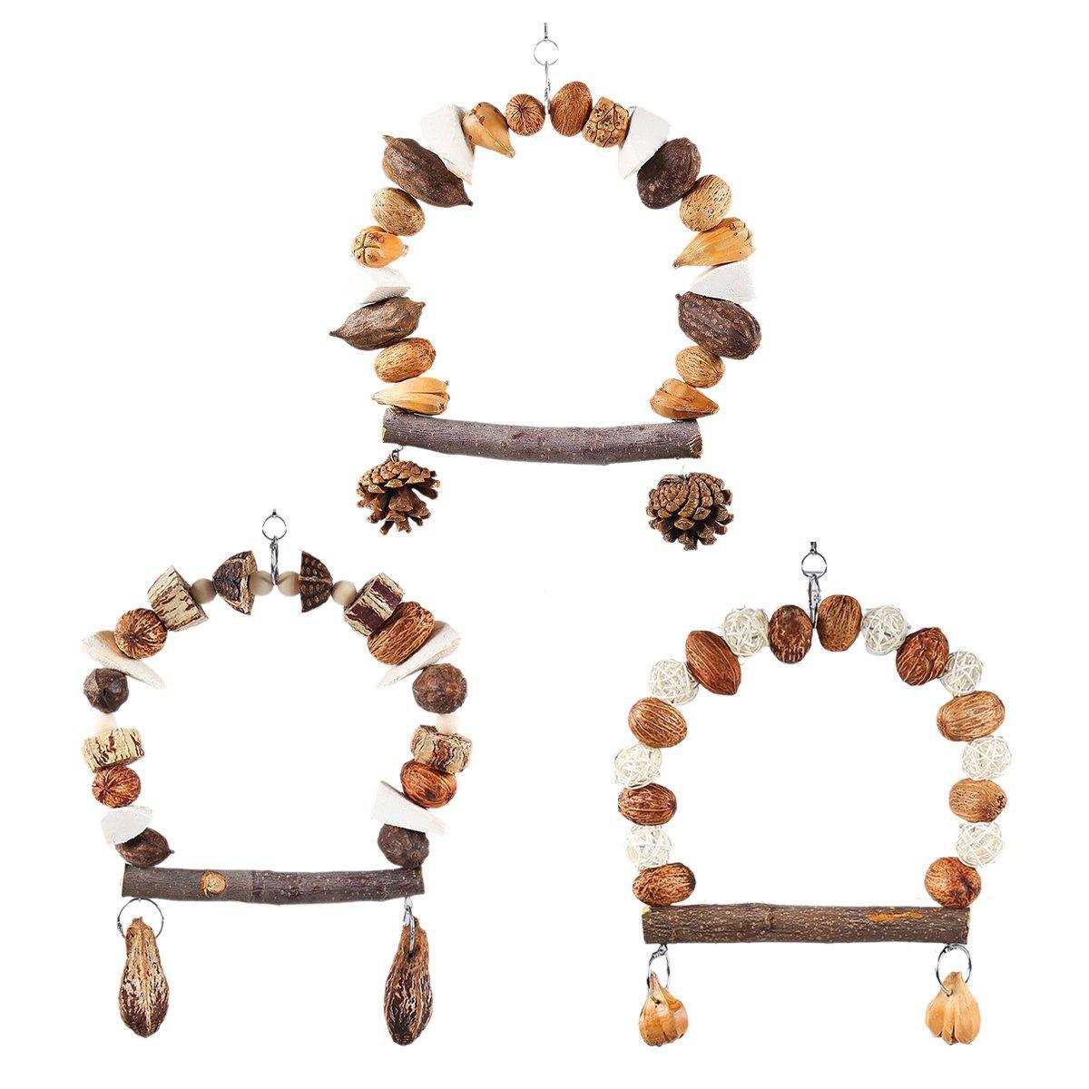 Parrot Chew Toy For Training Climbing Grinding Teeth Relief Durable Bird Toy - Pine Cones