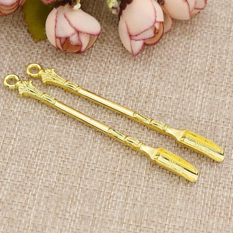 2PCS Gold Mini Scoop Spoon Metal Powder Spatula for Kitchen Craft or Resin Use