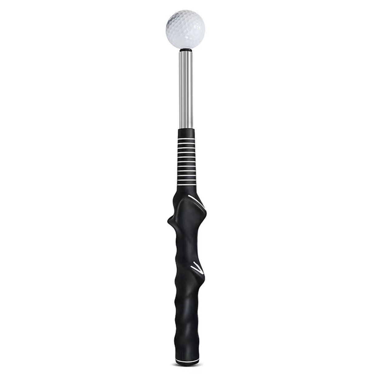 Golf Swing Training Aid Telescopic Impact Sound Stick Exercise Tool for Practice - Black