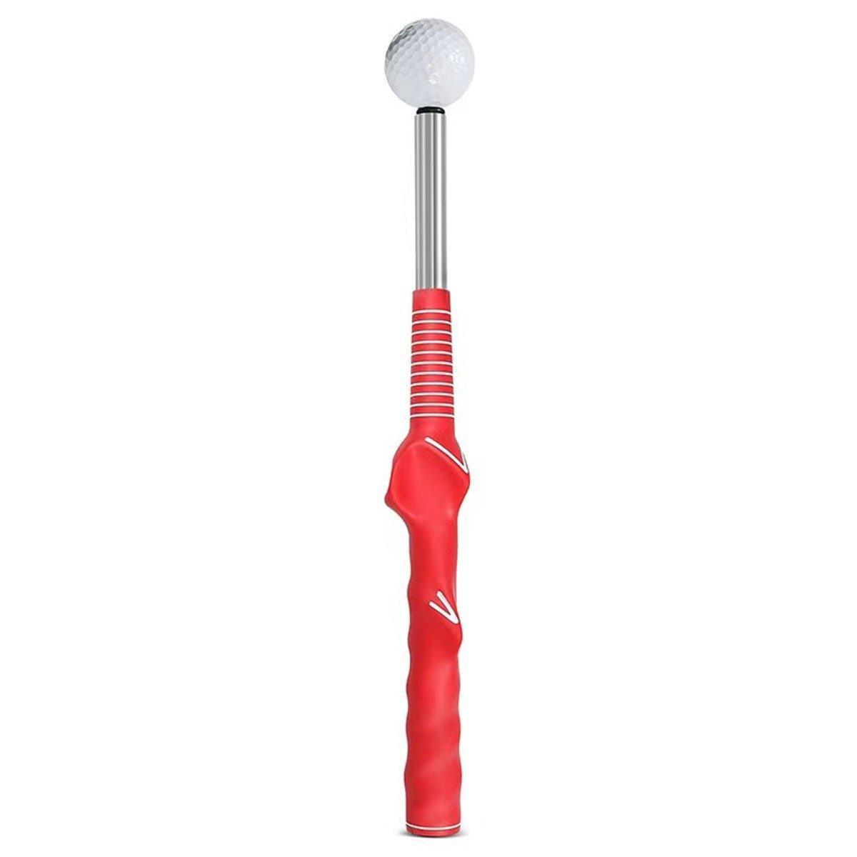 Golf Swing Training Aid Telescopic Impact Sound Stick Exercise Tool for Practice - Red