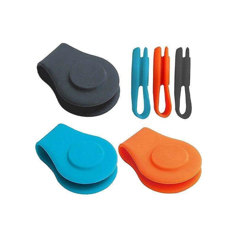 1Pc Silicone Golf Hat Clip Ball Marker Holder with Secure Attachment Design - Black