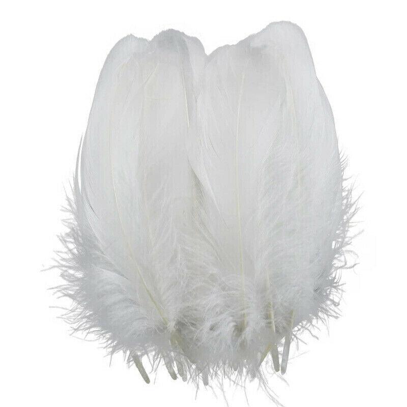 50X Craft Feathers Goose Feather Diy Art Party Decoration Wedding Dream Catcher - Blue