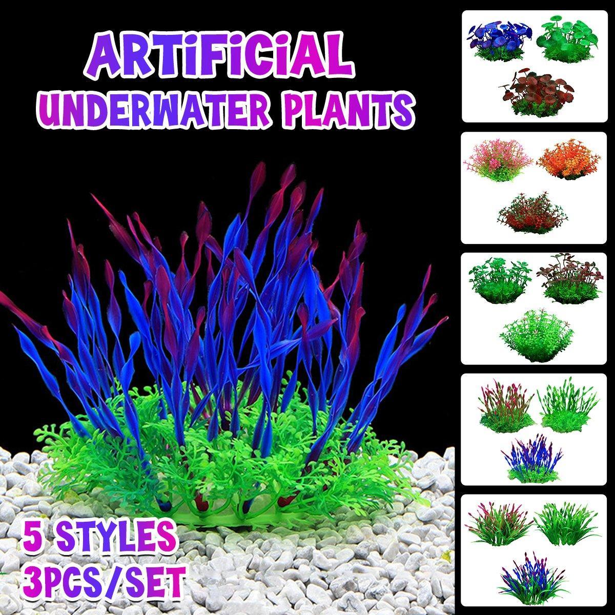 Artificial Water Grass Fish Tank Decoration Aquarium Landscape Simulation Plants - 01-3PCS