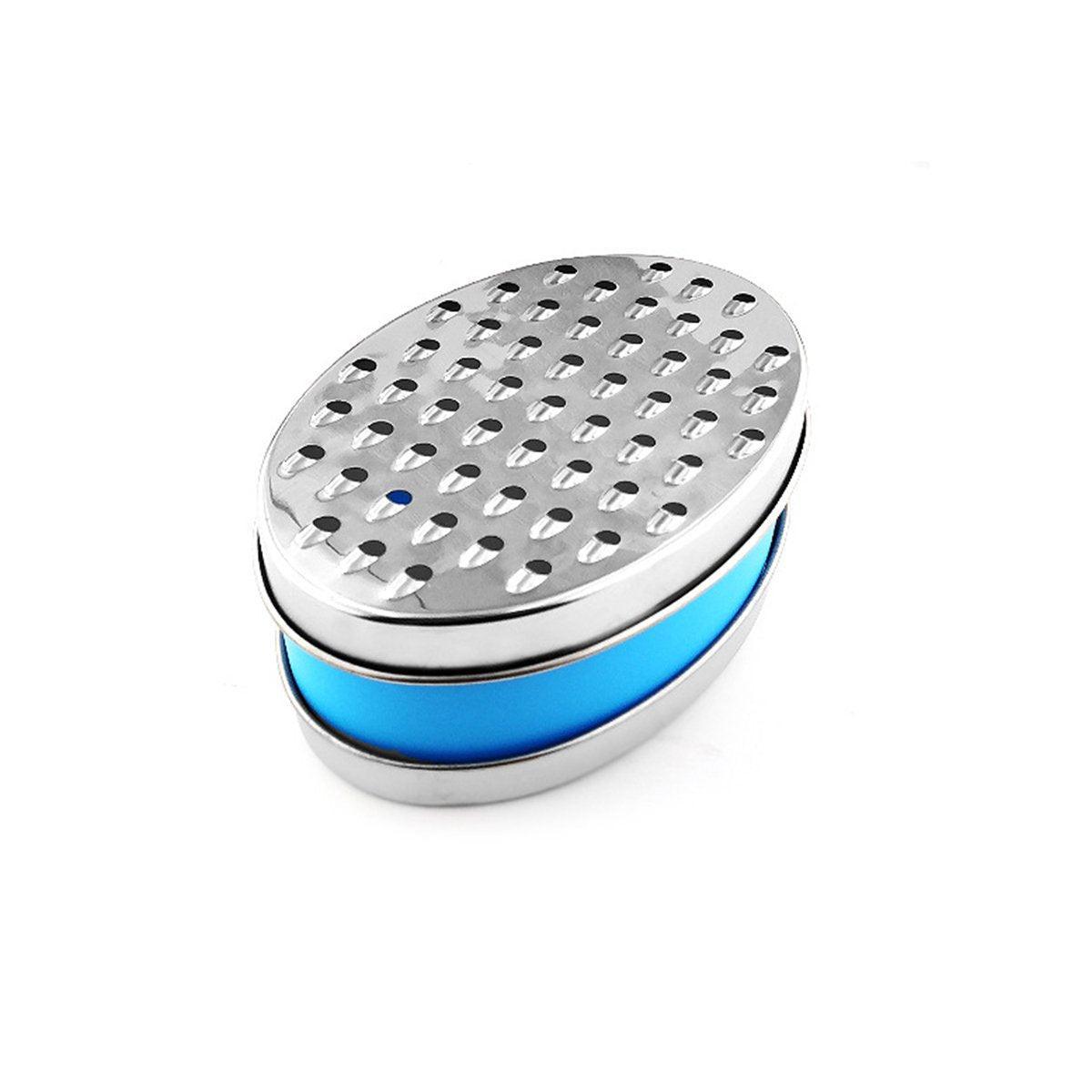 Stainless Steel Kitchen Cheese Grater with Container Storing Fruits Cheese Box - Grey