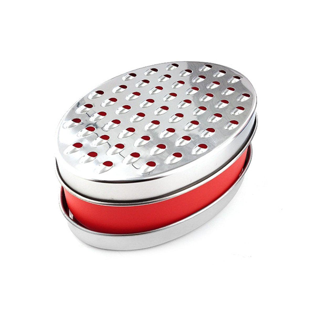 Stainless Steel Kitchen Cheese Grater with Container Storing Fruits Cheese Box - Grey