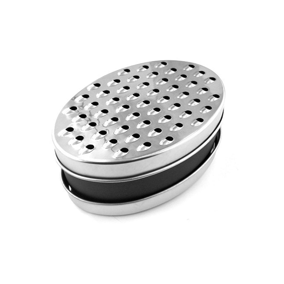 Stainless Steel Kitchen Cheese Grater with Container Storing Fruits Cheese Box - Grey