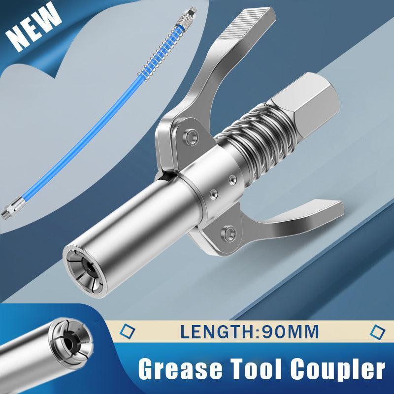 Grease Tool Coupler Heavy Duty Quick Lock Double Handle Leak-Free Grease Nozzle