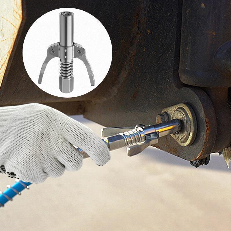 Grease Tool Coupler Heavy Duty Quick Lock Double Handle Leak-Free Grease Nozzle