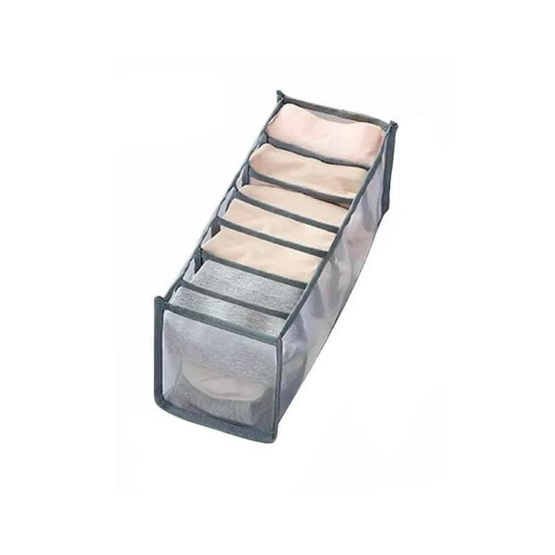 Foldable Drawer Organizer Divider Bra Sock Underwear Storage Closet Wardrobe - Grey Set of 3 Different Sizes