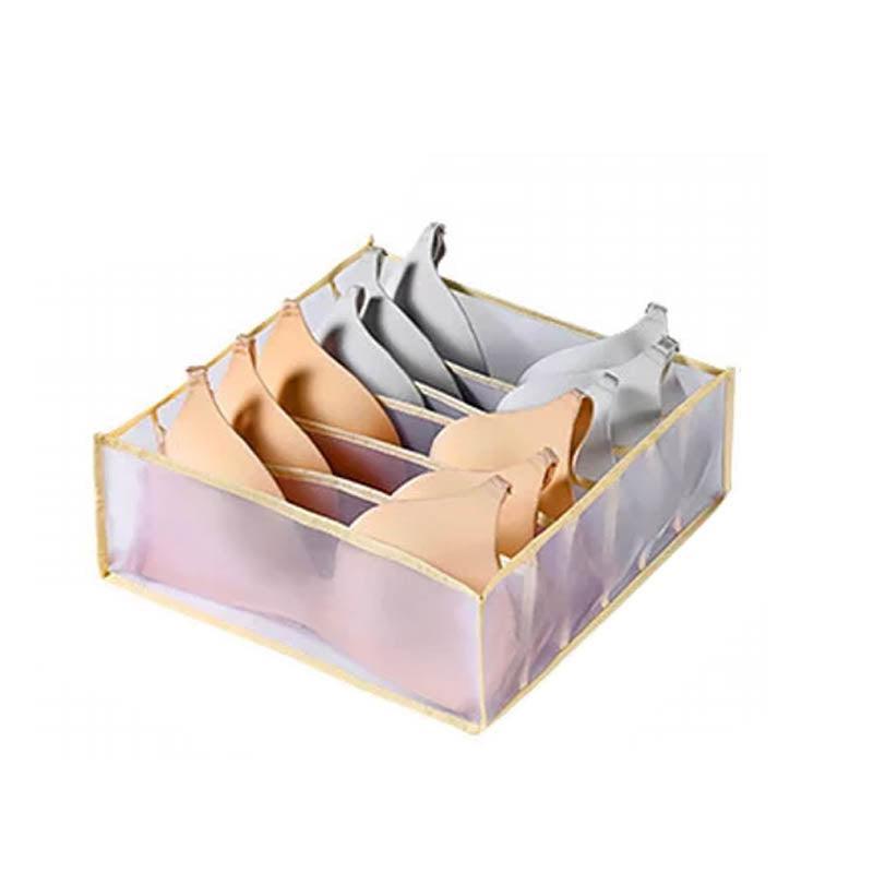 Foldable Drawer Organizer Divider Bra Sock Underwear Storage Closet Wardrobe - Grey Set of 3 Different Sizes