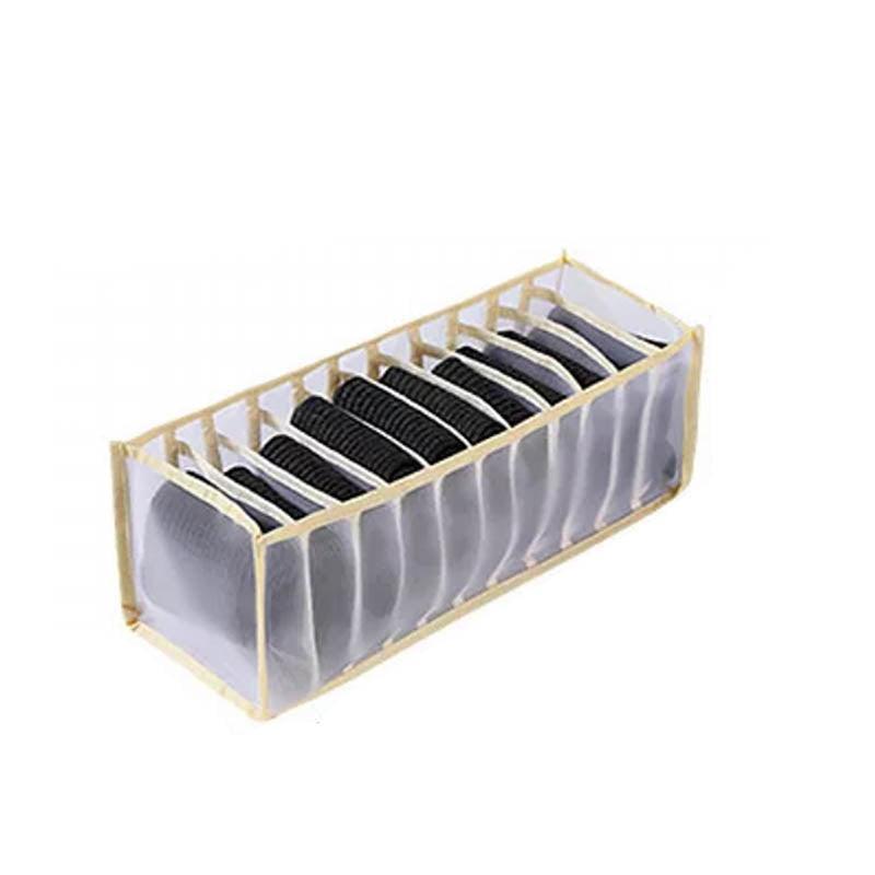 Foldable Drawer Organizer Divider Bra Sock Underwear Storage Closet Wardrobe - Grey Set of 3 Different Sizes