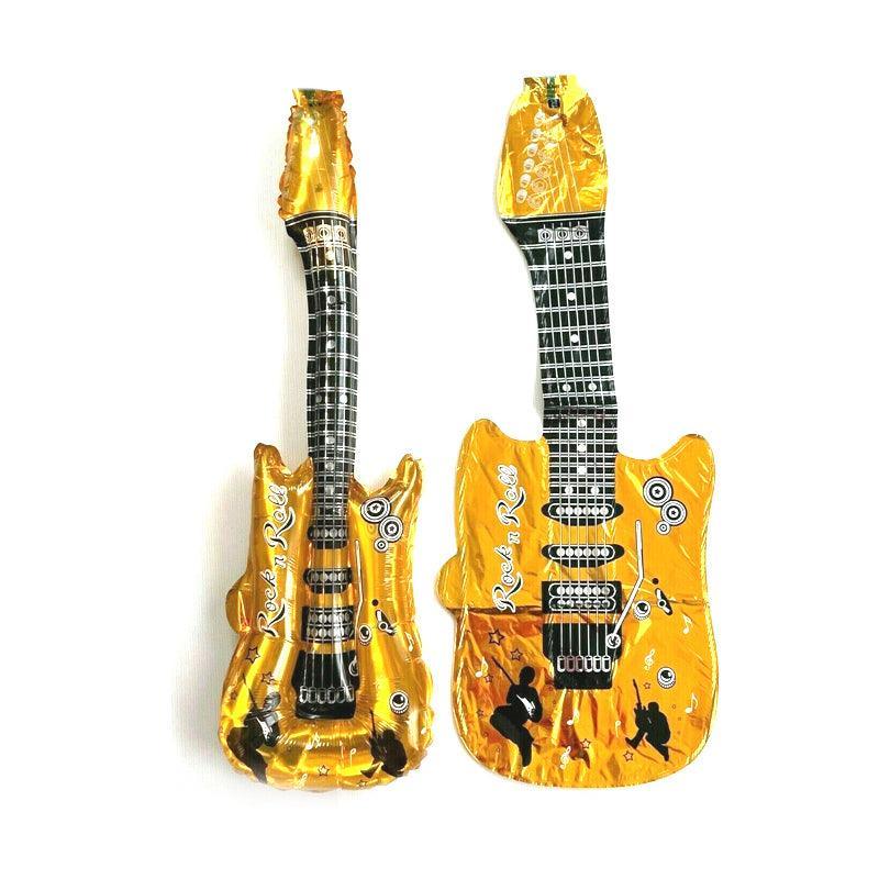 Guitar Foil Balloon Air Fill Rock and Roll Music Party Wedding Birthday Decoration - Blue