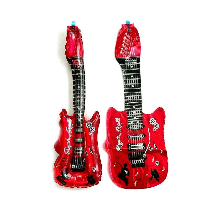 Guitar Foil Balloon Air Fill Rock and Roll Music Party Wedding Birthday Decoration - Red