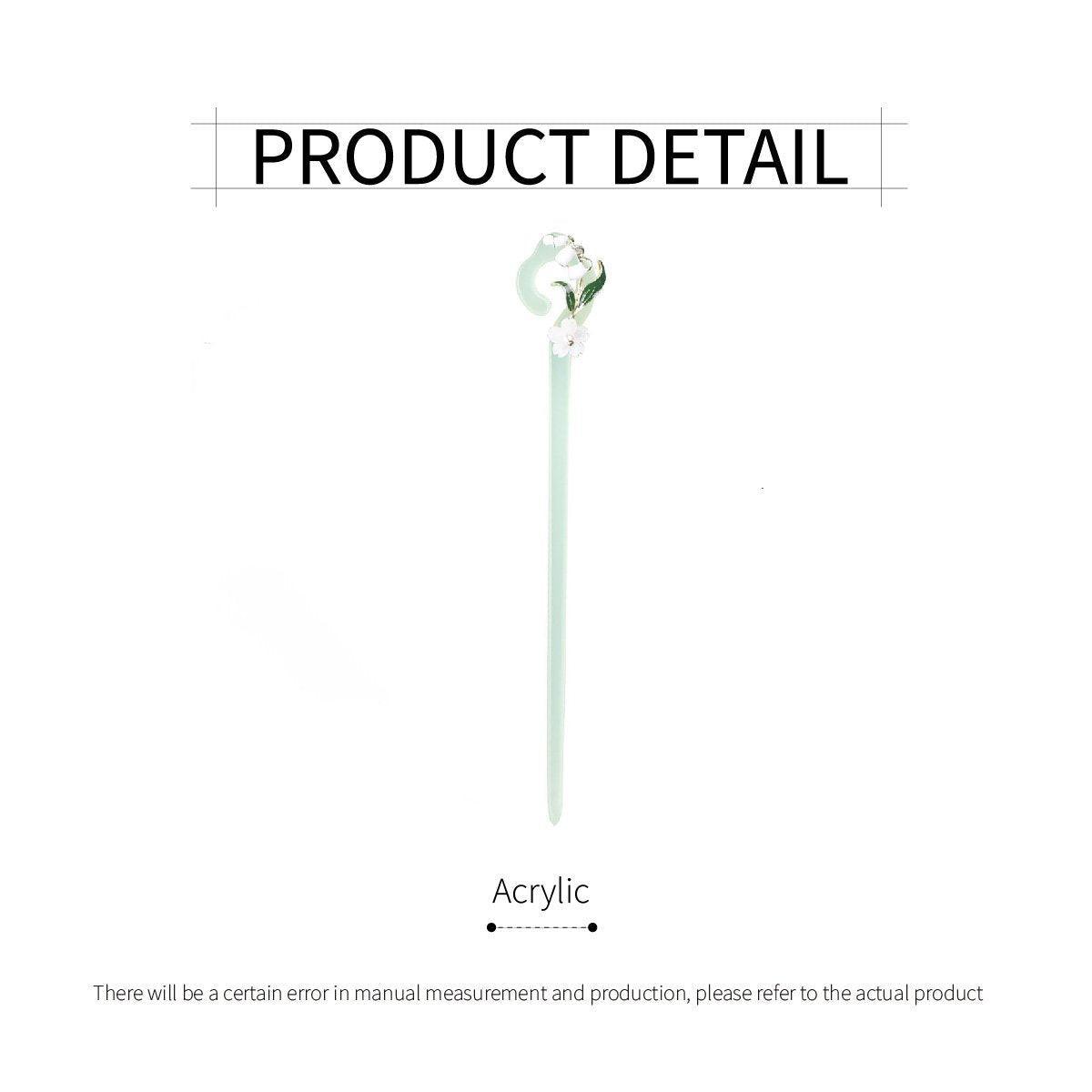 Chinese Style Wind Flower Snow Hairpin Green Hanfu Headdress Women Girls