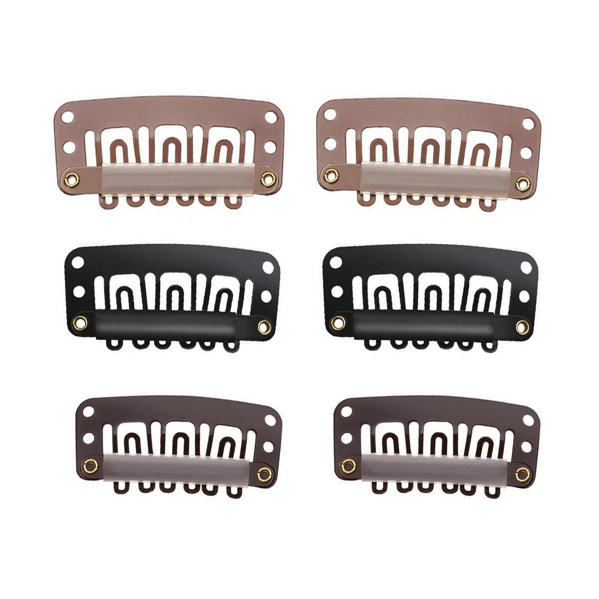30pcs New Wig Snap Clips for Hair Extension Weft 32mm All Colors Hair Styling - Brown