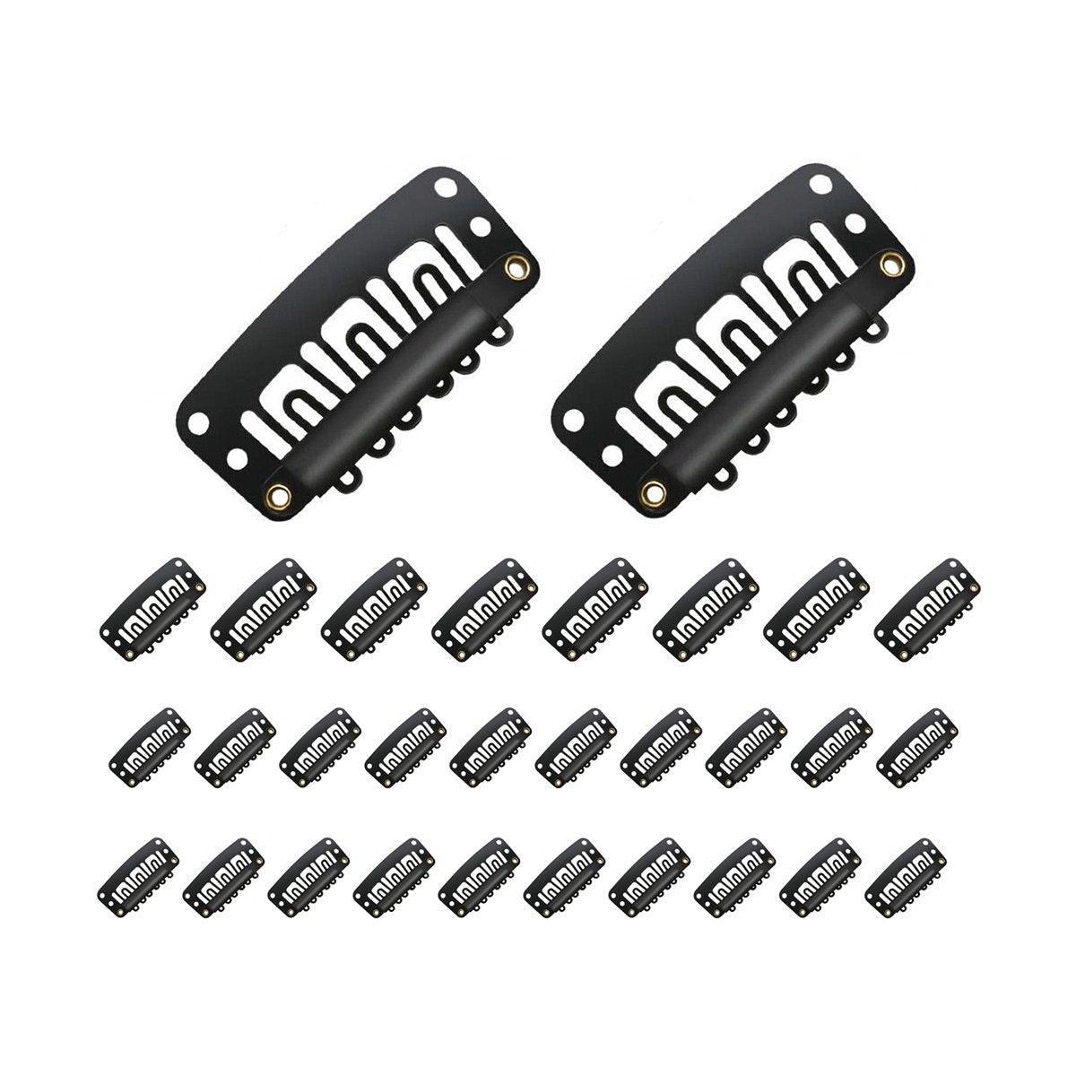 30pcs New Wig Snap Clips for Hair Extension Weft 32mm All Colors Hair Styling - Brown