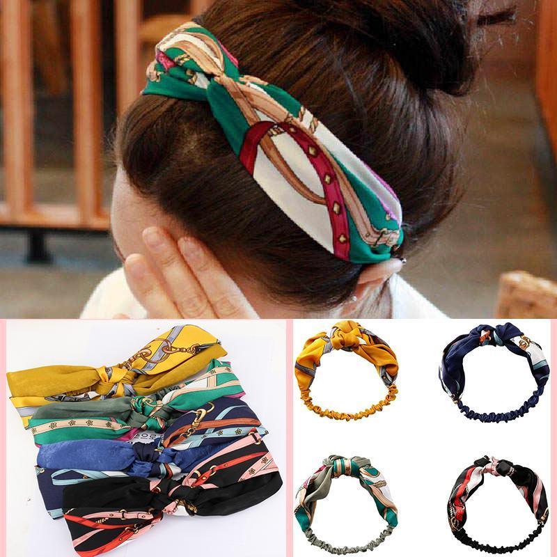 Women Lady Boho Bohemian Cross hair head headband band Scarf Wrap Bandana AU - Blue
