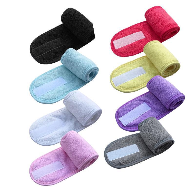 8-Colours Wrap Head Band Hairband Hair Band Adjustable Facial Make Up Face Wash Au - Rose Red