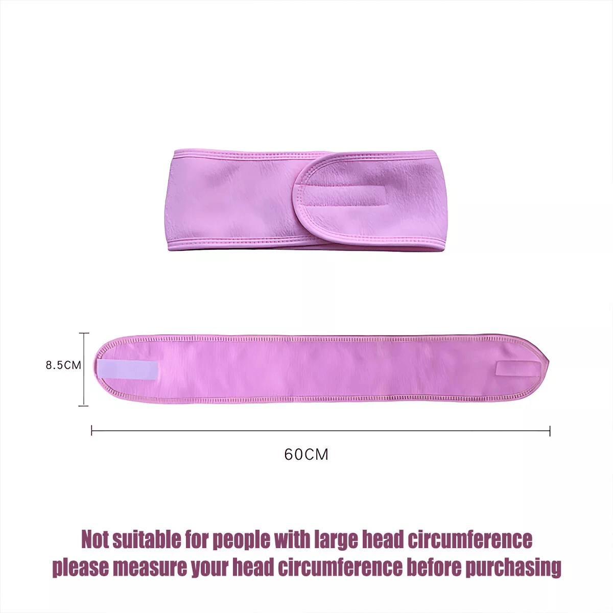 8-Colours Wrap Head Band Hairband Hair Band Adjustable Facial Make Up Face Wash Au - Rose Red