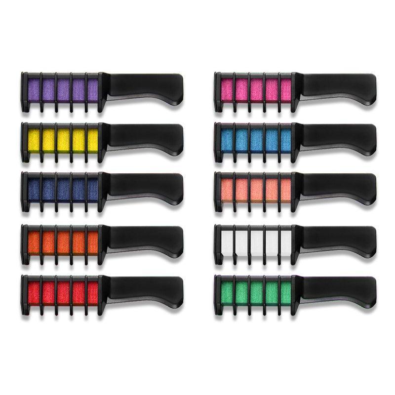 10 Colours Hair Chalk Comb Kit Temporary Hair Dye for Parties and Creative Play