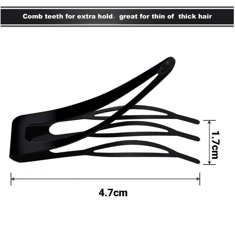 UP 30X Double-grip Hair Clips Metal Snap Barrettes Hair Styling Tool Women Girls - Gold(10PCS)