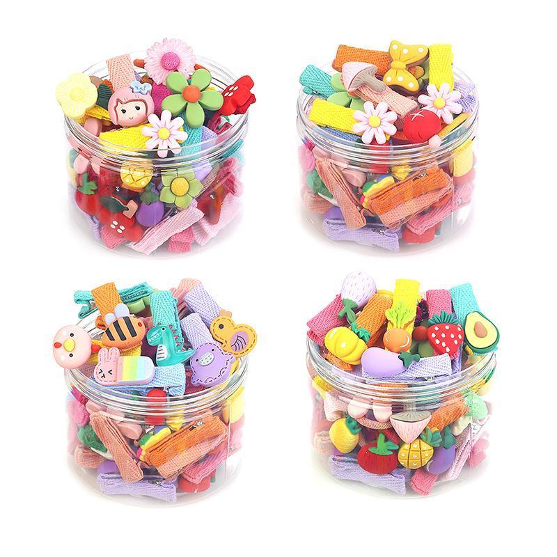 26Pcs Hair Clips Set Snap Bows and Hairpins for Styling and Everyday Use - Heart ( Without Bottle)