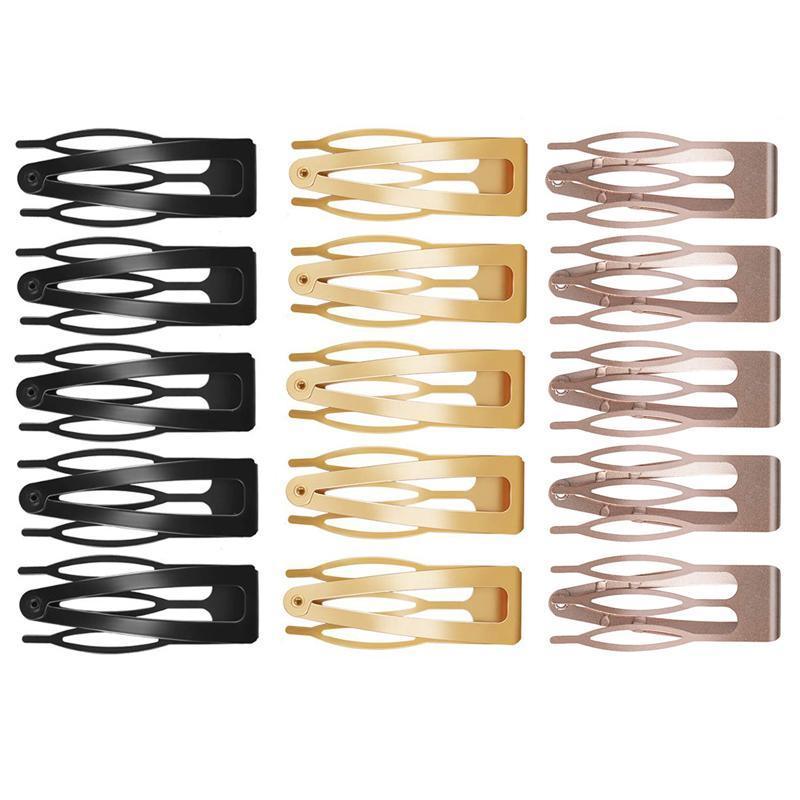 UP 30X Double-grip Hair Clips Metal Snap Barrettes Hair Styling Tool Women Girls - Rose Gold(10PCS)