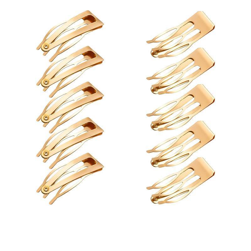 UP 30X Double-grip Hair Clips Metal Snap Barrettes Hair Styling Tool Women Girls - Rose Gold(10PCS)