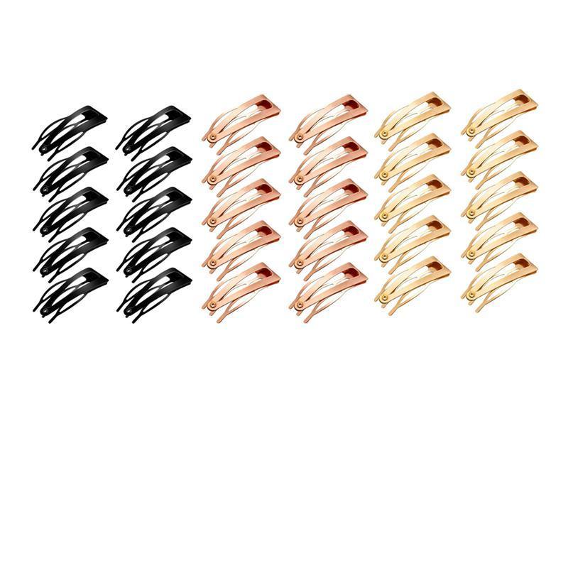 UP 30X Double-grip Hair Clips Metal Snap Barrettes Hair Styling Tool Women Girls - Rose Gold(10PCS)