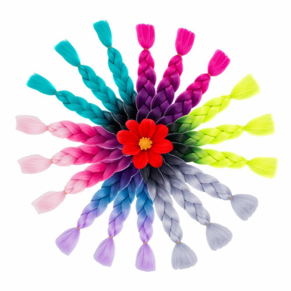 Coloured Jumbo Braiding Hair Extensions Braids Twist Hight Temperature Kanekalon - C10