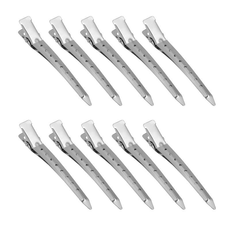 6-54X 9cm Hairdressing Sectioning Hair Clips Duck Bill Hairpin Salon Metal Curl Clips - 12PCS