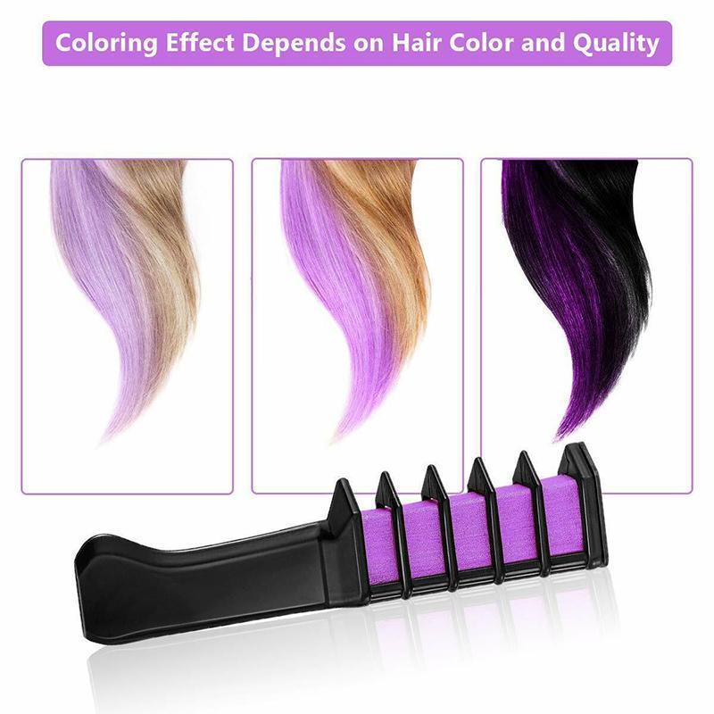 6 Colours Washable Hair Chalk Comb Kit Temporary Hair Dye for Parties and Events