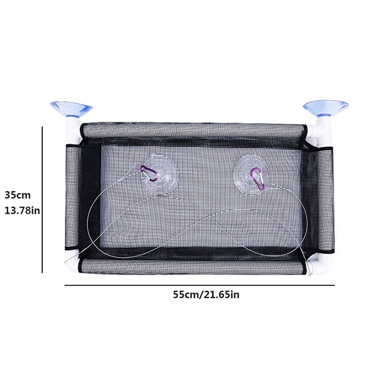Cat Window Bed Suction Cup Hammock Black Breathable Hanging Seat 55x35cm