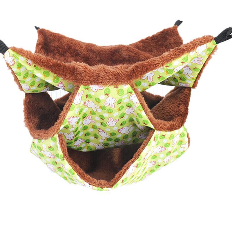 Hanging Hammock Nest Bed for Hamster Guinea Pig Ferret Rat Mice Cage Warmer Toy - Green Rabbit