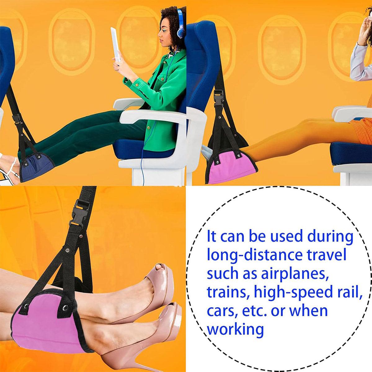 Travel Rest Hammock Office Foot Hammock Portable Rest for Relaxation Support - Navy Blue