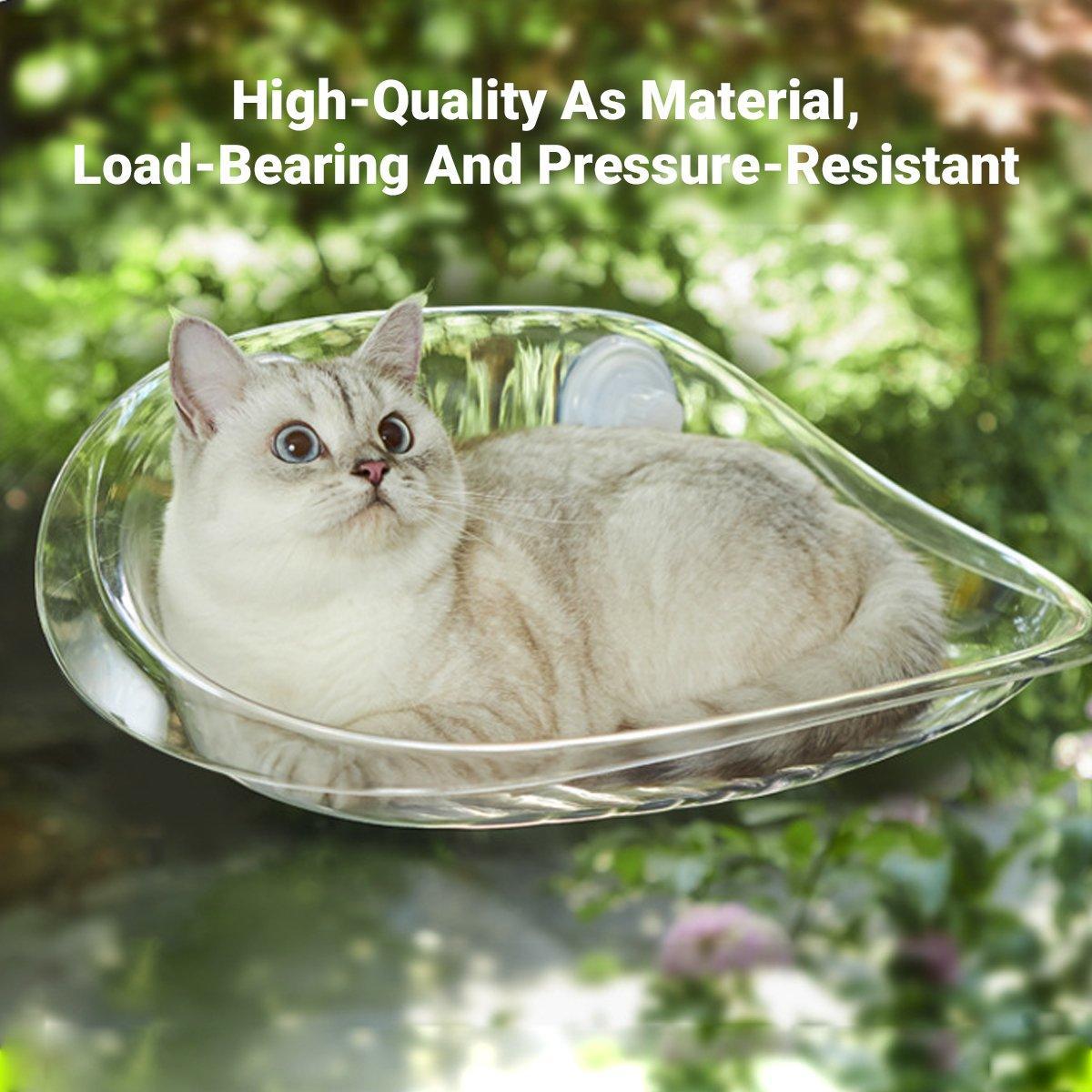 Cat Hammock Bed Glass Hanging Basket Clear Pet Nest Elevated Sleeping Bed - White