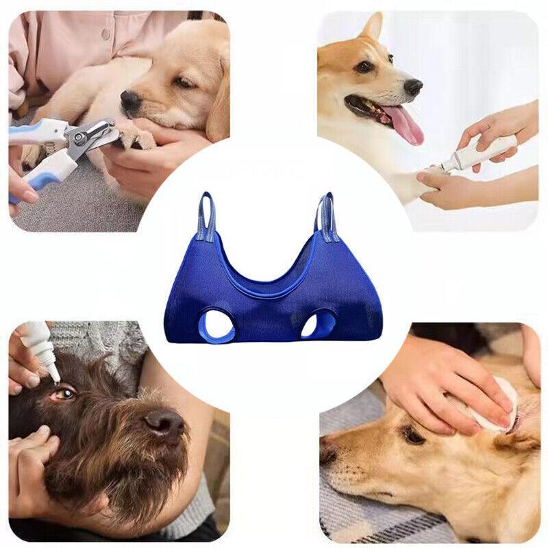L Size Hammock Helper Pet Dog Cat Grooming Restraint Bags For Bathing Trimming Nail - Red