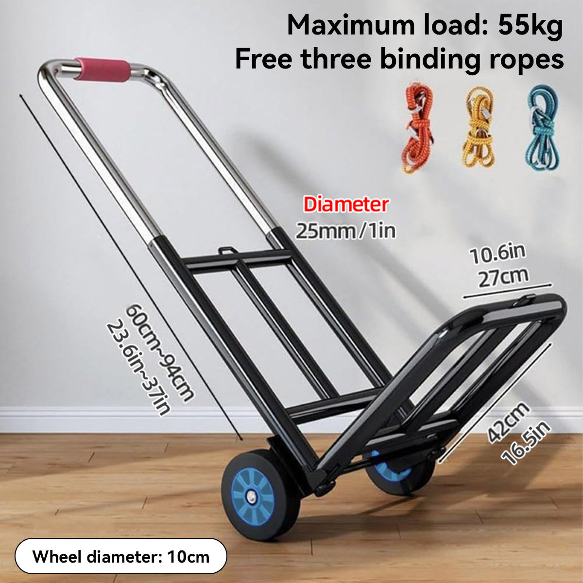 Folding Hand Trolley Heavy Duty Solid Wheel or Stair Climber Tri Wheel for Moving - Stair Climber