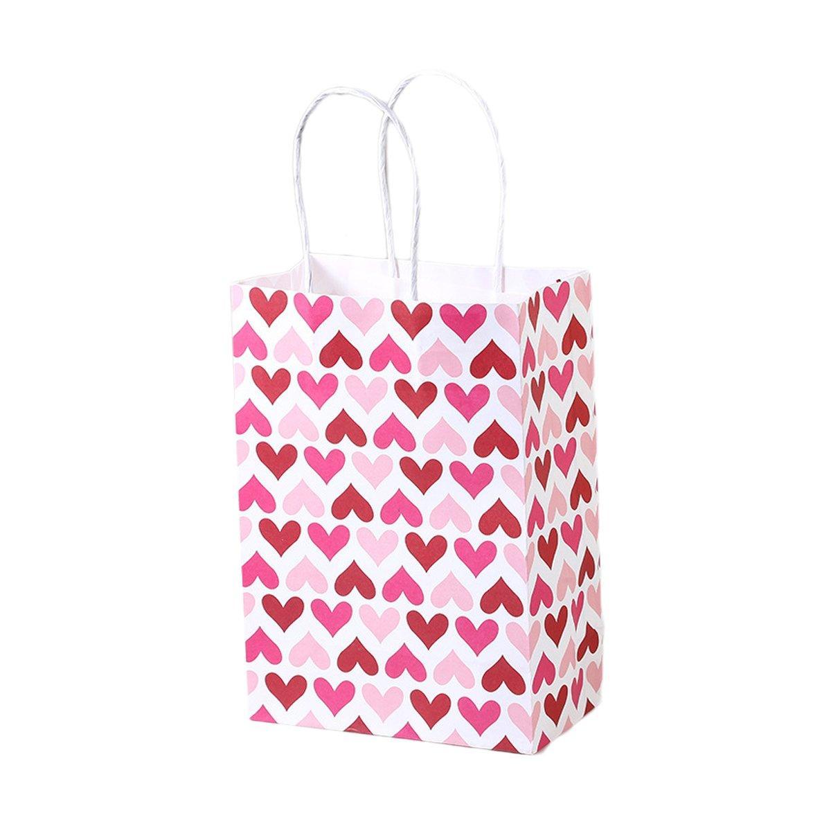 30x Valentines Day Love-Themed Tote Bag Elegant Kraft Paper Handbag Lightweight - Y168