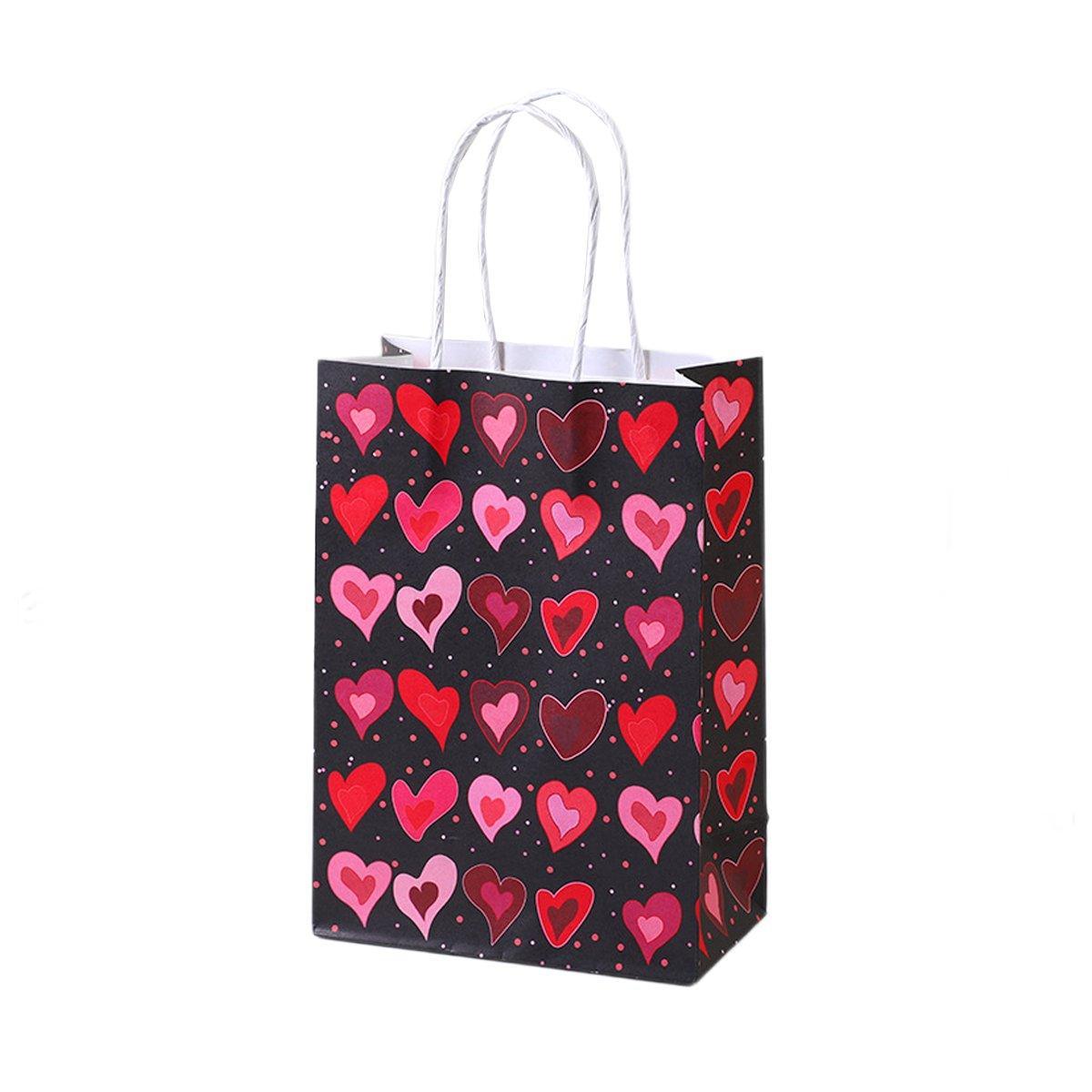 30x Valentines Day Love-Themed Tote Bag Elegant Kraft Paper Handbag Lightweight - Y173