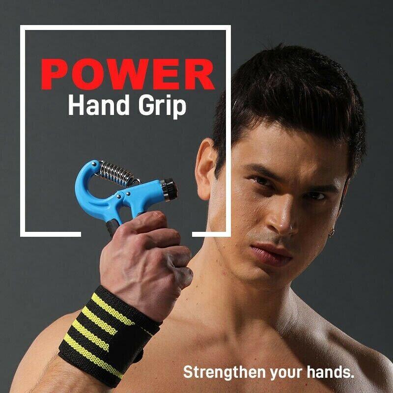 Adjustable Power Hand Grip Forearm Exerciser Gripper Strengthener Trainer 5-60Kg - Black