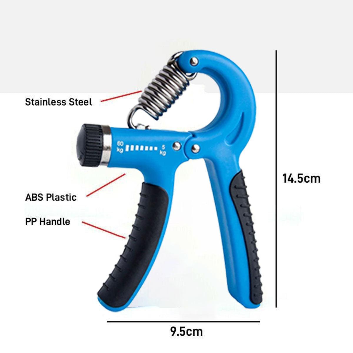 Adjustable Power Hand Grip Forearm Exerciser Gripper Strengthener Trainer 5-60Kg - Grey