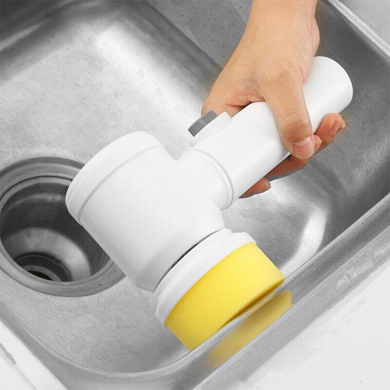 5 in 1 Electric Handheld Cleaning Brush for Bathroom Kitchen Sink Tile Scrub