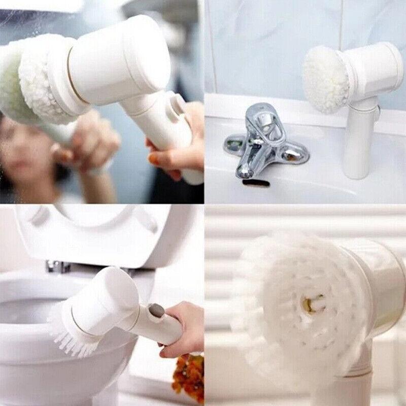 5 in 1 Electric Handheld Cleaning Brush for Bathroom Kitchen Sink Tile Scrub